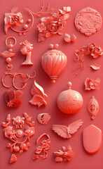 Obraz premium valentine itens background heart rose 