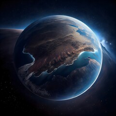 Vue de la planète Terre depuis l'espace, generative ai - obrazy, fototapety, plakaty