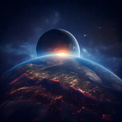Vue de la planète Terre depuis l'espace, generative ai