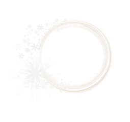 Illustration cercle blanc et fleurs blanches sur fond transparent