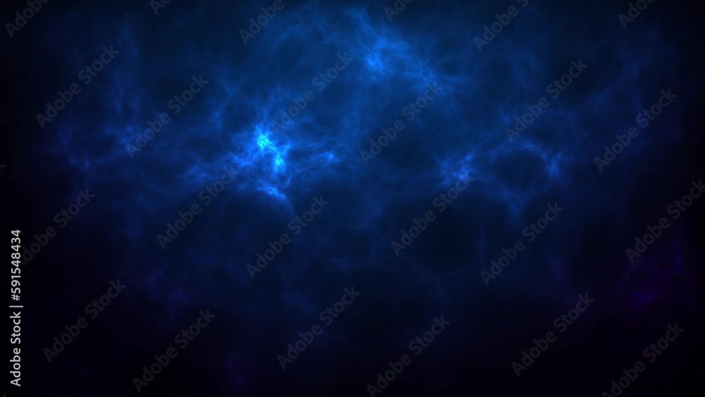 Wall mural futuristic abstract animated dark blue background with glowing lights like lightning in a stormy sky