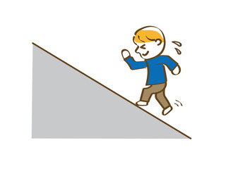 坂道(コンクリート)を上るのがつらい、しんどい男性