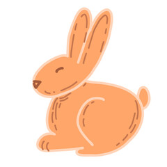 cut orange bunny for decor, baner, card