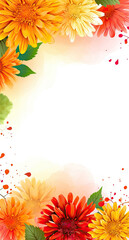 Obraz premium A floral background with copyspace in the middle - Generative AI