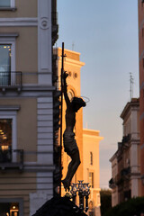 Holy Week rites in Taranto. Silhouette of Jesus Crucified. Procession of the Mysteries. Puglia,...