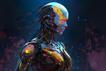 Obraz na płótnie Canvas abstract humanoid robot