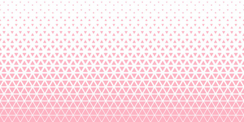 Pink white halftone triangles pattern. Abstract geometric gradient background. Vector illustration.