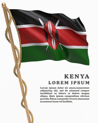 White Backround Flag Of KENYA