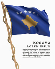 White Backround Flag Of KOSOVO
