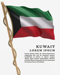 White Backround Flag Of KUWAIT