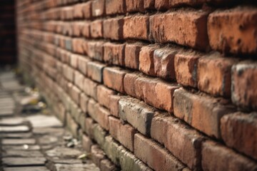 Closeup Of Brick Wall, With Individual Bricks Visible. Generative AI