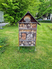 House for insects. A house for insects in the garden.