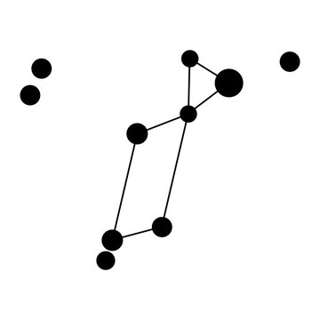 Lyra constellation map. Vector illustration.