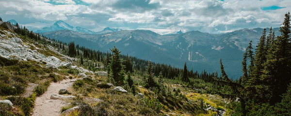 View atop a mountain in Whistler, British Columbia, Canada