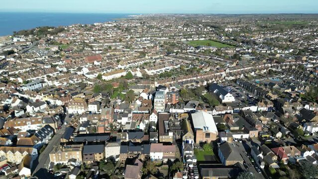 High Aerial Push Over Whitstable town
