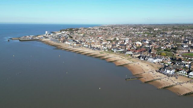 High Aerial Whitstable Beach And Town Tide In