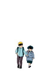 illustration of children walking to school