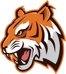 Tiger Head Logo Vector Template Illustration Design. Mascot Tiger Logo design Tiger sport logo