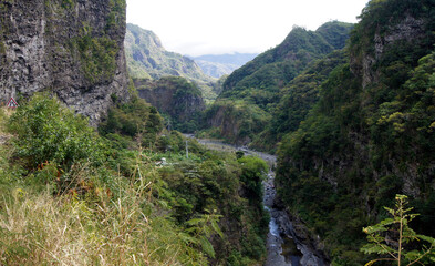 Landscape of Cilaos in Reunion Island, France