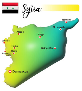 Syrien, Fl&auml;che und Flagge