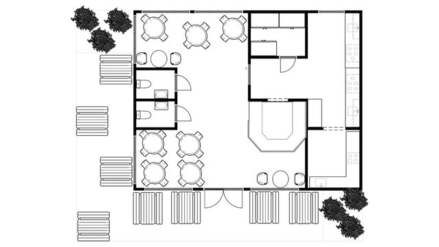 Cafe top view plans. Floor plan 3d Cafe floor plan. Coffee house plan. Cafe furniture symbols on floor plans. Flooplan.