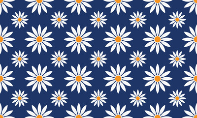 Flower pattern vector, Daisy flower pattern design background