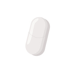 White medicine capsule close up.