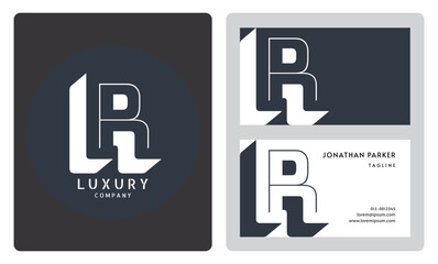luxury business card design template. Premium letter R logo with luxury business card design. Elegant corporate identity.
