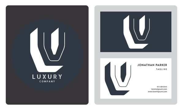 luxury business card design template. Premium letter V logo with luxury business card design. Elegant corporate identity.