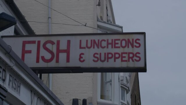 Traditional Fish and Chips Sign Whitstable