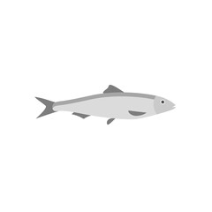 Fototapeta na wymiar saltwater fish flat design vector illustration. fresh fish icon seafood logo. can be use for restaurant, fishing logo