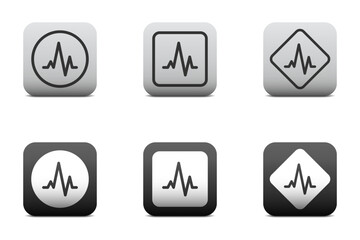 Heartbeat icon set. Pulse icon. Vector illustration.