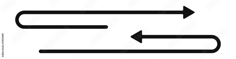 Poster black arrows vector. wavy arrows set. serpentine black arrows vector. black cursors arrows vetkor. a