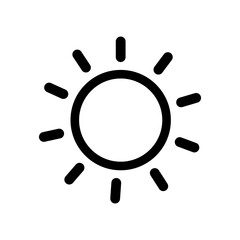 Sun vector icon. Sun rays vector icon. Weather vector.