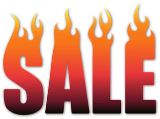 sign with flames sale icon
