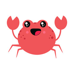 Vector illustration of a cute crab. Flat style