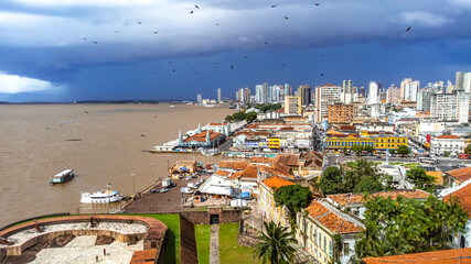Paisagem Cidade Amazônia Beira Rio Belém Pará Ver o Peso Mercado Peixe Pescador Pesca Municipal...