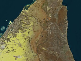 Sharjah, United Arab Emirates. Low-res satellite. No legend