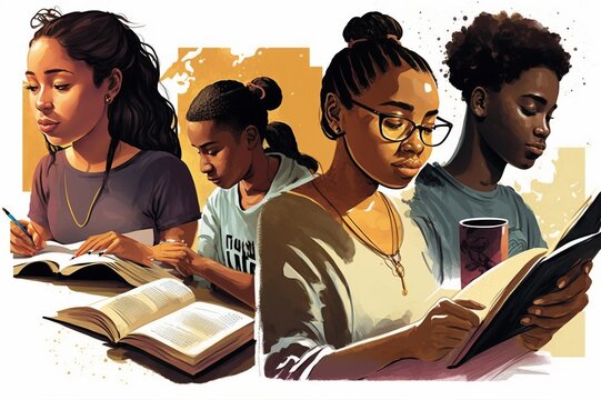 students working for success