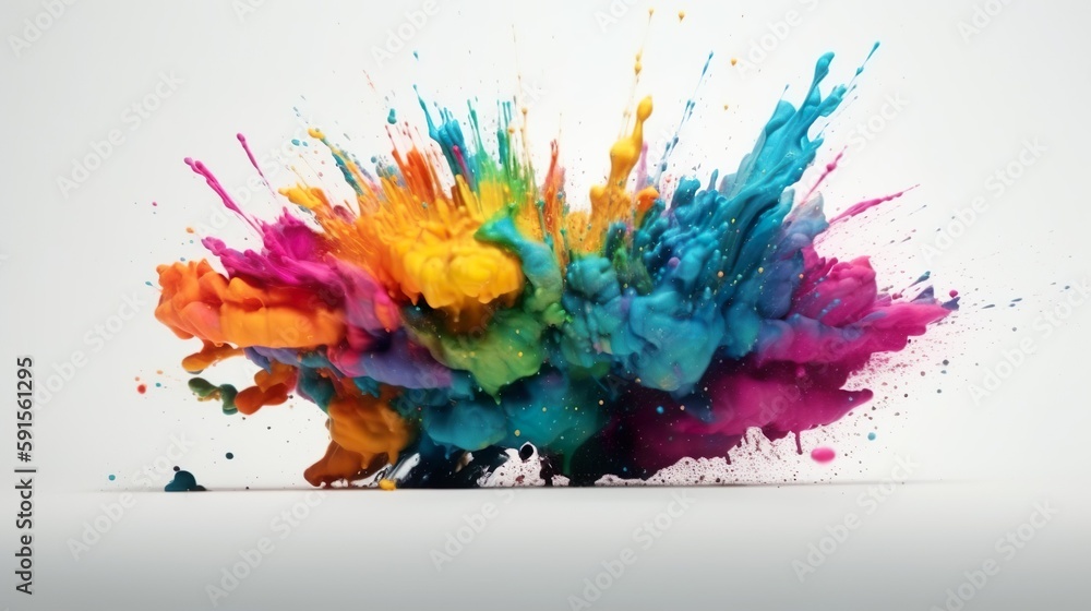 Aufkleber abstract background with colorful acrylic paint explosion. smooth waves of liquid motion with splash