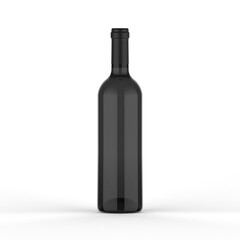 Wine bottle mockup for branding and mockup, 3d render illustration.