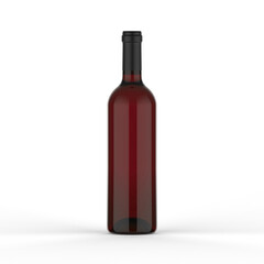 Wine bottle mockup for branding and mockup, 3d render illustration.