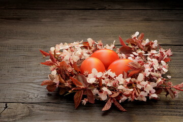 easter eggs and flowers