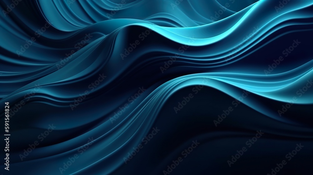 Fototapete abstract background with dark blue wavy with flowing curved lines. minimal wallpaper with dynamic ef