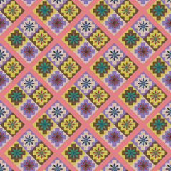 CROCHET GEOMETRIC ALL OVER PRINT SEAMLESS PATTERN VECTOR