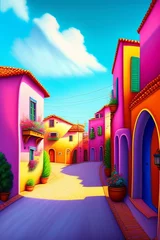  Landscape of colorful town © Mr