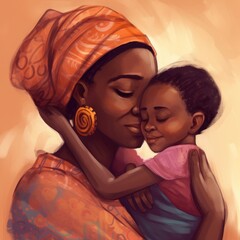 Mother day, illustration, hug, love