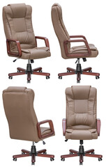 Office computer chair for the head. Interior element. Isolated from the background. From different angles