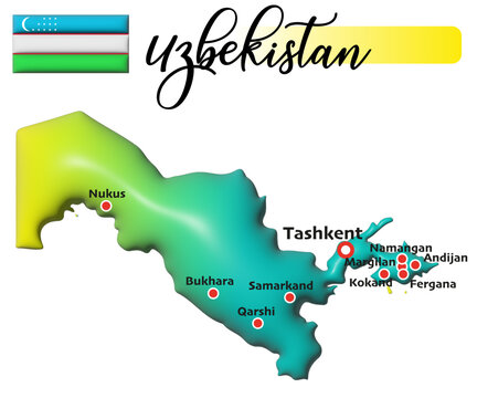 Usbekistan, Fl&auml;che und Flagge