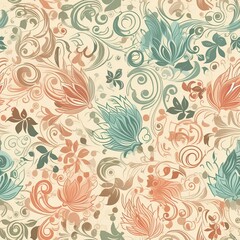 Playful and modern floral seamless pattern, featuring bold and geometric shapes that add a trendy and edgy touch to any project.